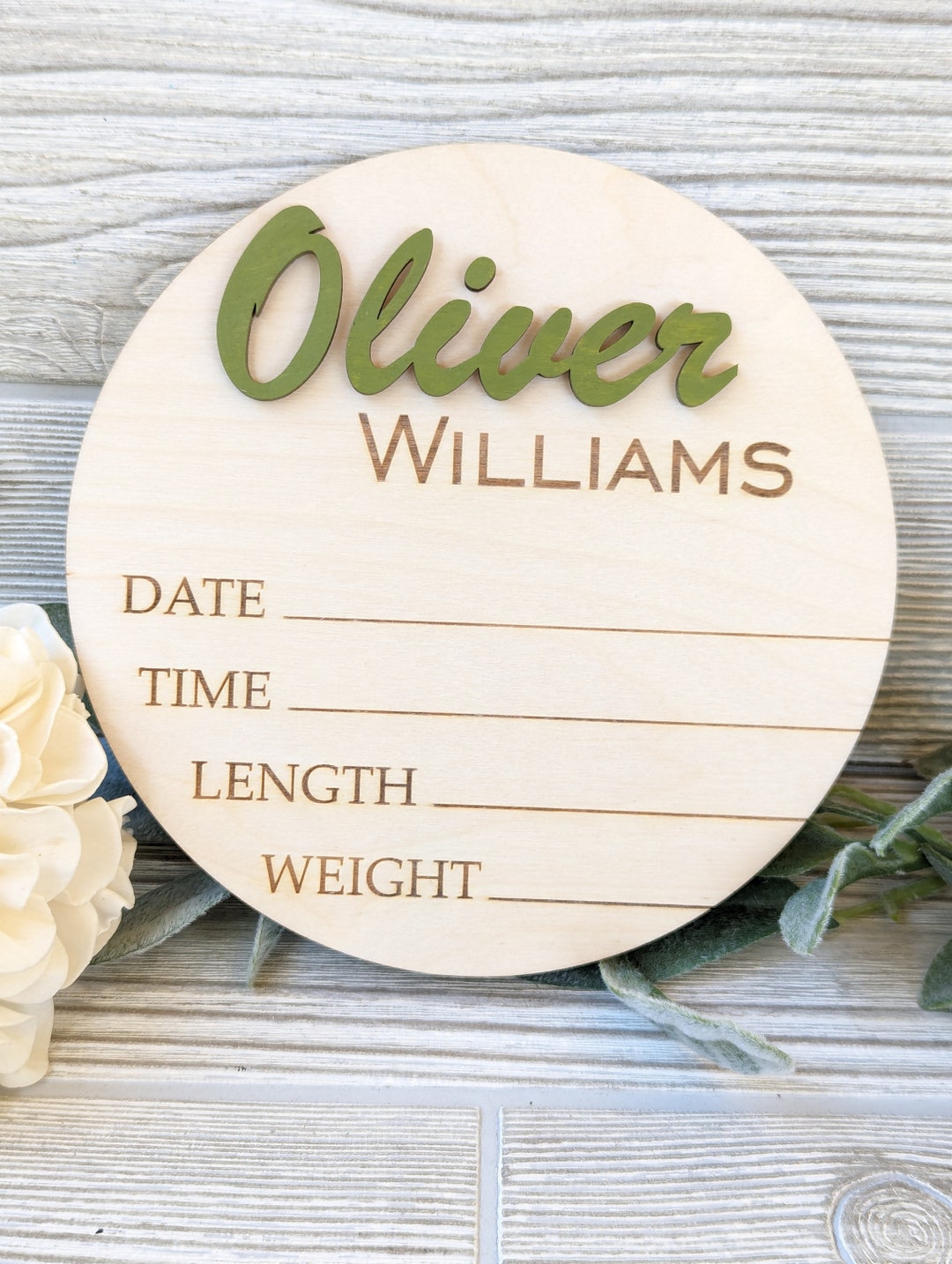 Birth Stats Baby Announcement Sign, Baby Announcement Sign With Birth ...