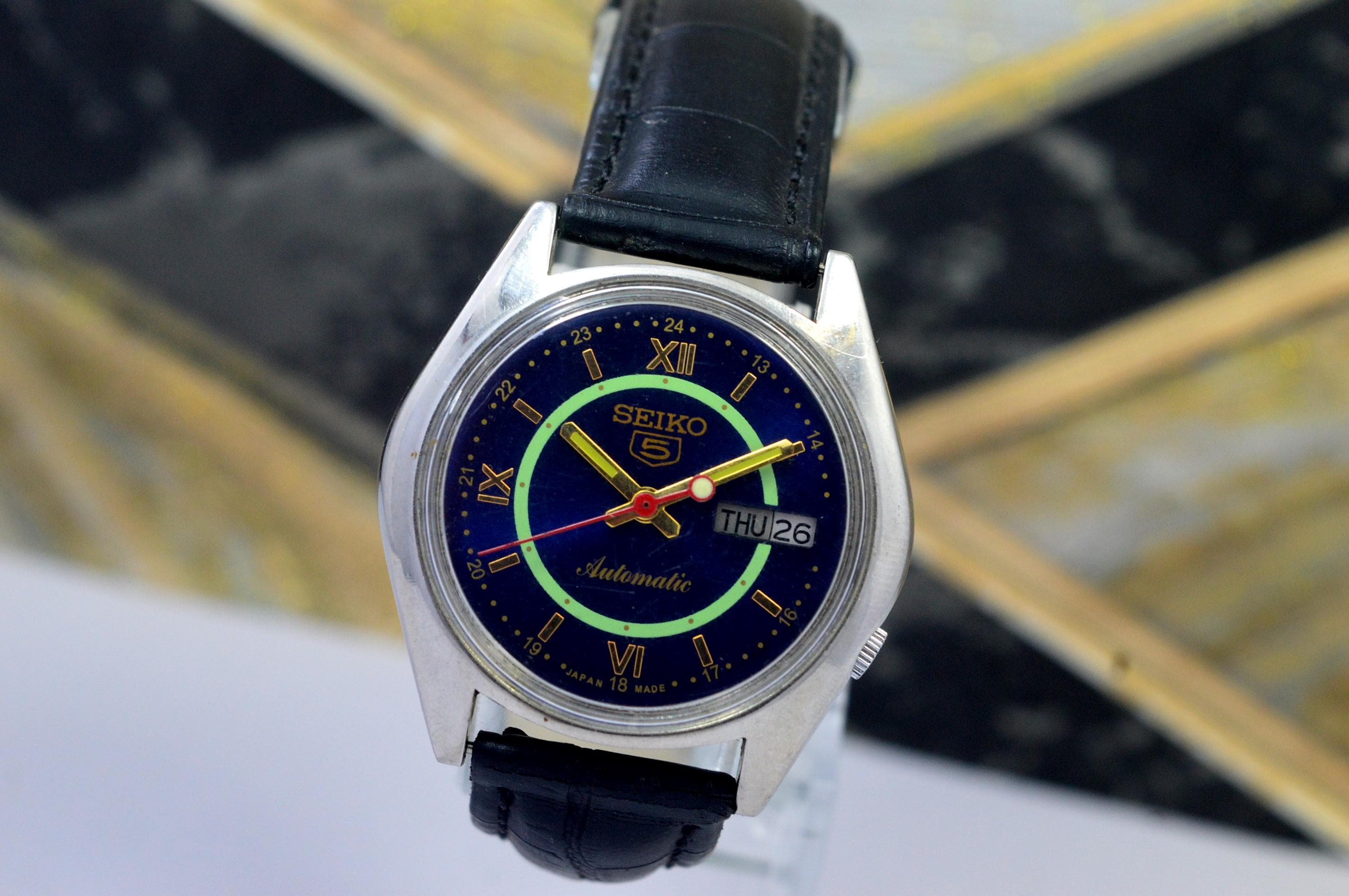 セイコー 5 デイデイト ブラック 自動巻き 80's 80年代 ビンテージ