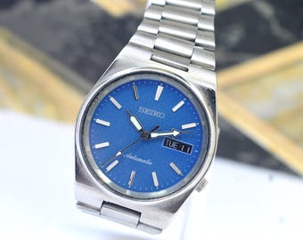セイコー5 腕時計、自動巻き ステンレススチール 36mm ブルーダイヤル