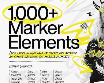 1,000+ Handmade PNG Marker Elements for Graphic Designers and Artists