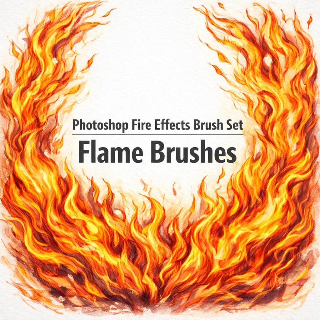 Fire & Flame Photoshop Brushes - High Resolution Effects Pack - Etsy