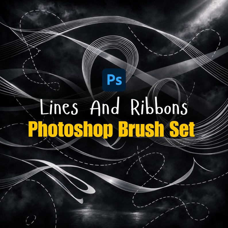 Text Ribbon Photoshop 10+ Ribbons and Lines Photoshop Brush Set - Etsy