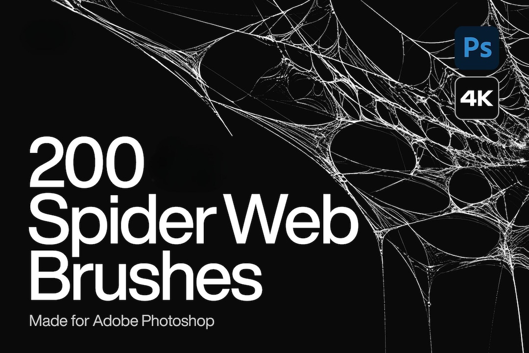 Spider Web Photoshop Brushes Collection: 4K Cobweb Textures, Halloween ...