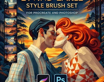 Eyvind Earle Style Brush Set for Procreate and Photoshop