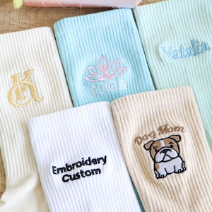 Custom Yoga Socks, Personalised Women Pilates Socks, Non Slip Trainer Socks, Fitness Crew Socks, Party Favors Gift, Non Slip Trainer socks