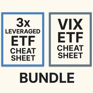 ETF Cheat Sheet Bundle – VIX “Fear Gauge” & 3x Leveraged ETFs (Color-Coded PDF)