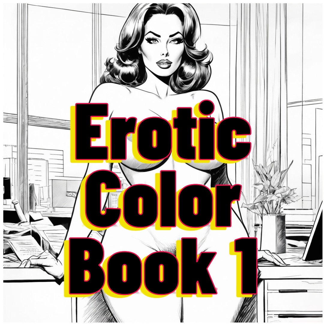 Erotica#1 - 21 Coloring Pages, Naked Women, Pinup Bimbo, Erotic Coloring pages. adult coloring pages, NSFW, Printable, 18+