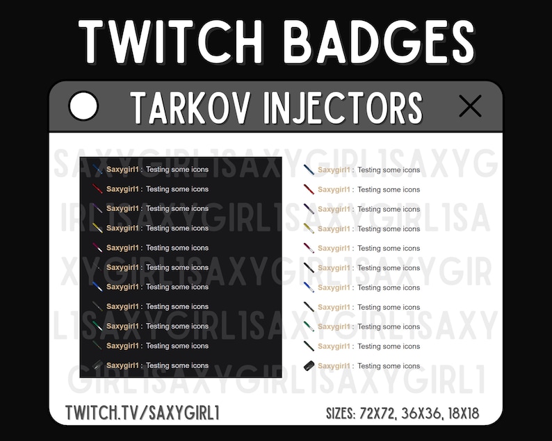 Tarkov Injectors and Case Bits/sub Badges Set of 11 Highquality EFT