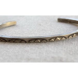 Vintage Navajo Sterling Silver Stamped Women’s Cuff Bracelet Southwestern Sz 6”