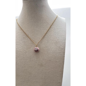 Juicy Couture Pink Enameled Rhinestone Cupcake Pendant & Necklace 18” Gold Tone