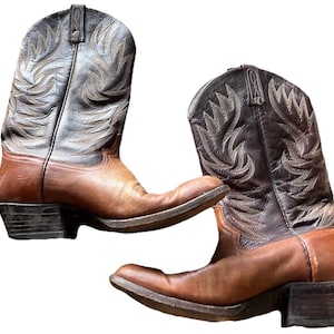 Vintage Dan Post Exotic Smooth Cowboy Western Boots Mens Size 9D Read Rodeo