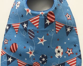 Baby Bib:  Patriotic Red White and Blue