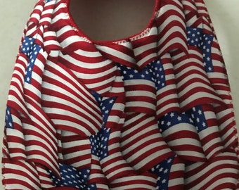 Baby Bib:  American Flags Red, White, and Blue