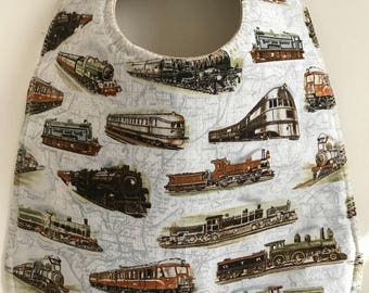 Baby Bib:  Trains, Engines, Locomotives Baby Bib