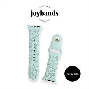 Sea Life Silicone Watch Band for Apple Watch, Marine Life Watch Band, Sea Life Watch Strap, Sea Life Watch Strap, 38/40/41mm, 42/44/45/49mm