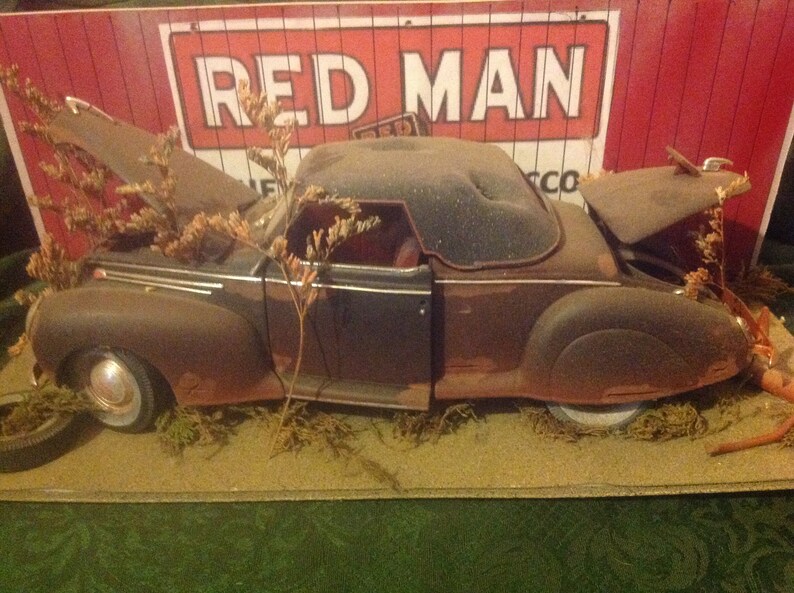 1 18 Car 1939 Lincoln Zephyr Barn Find Custom Folk Art One Of Etsy