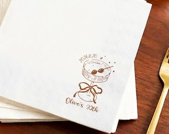 Personalized Birthday Napkins with Name | Custom Cocktail Napkins for Birthday Party Decor | Happy Birthday Napkins For All Ages