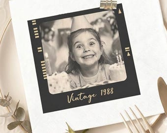 Guardanapos personalizados com fotos para aniversários | Guardanapos de coquetel personalizados com texto para decoração de festa de aniversário | Guardanapos de feliz aniversário para todas as idades