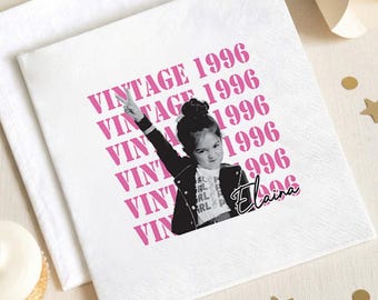 Guardanapos de aniversário personalizados com foto | Guardanapos de coquetel personalizados com texto para decoração de festa de aniversário | Guardanapos de feliz aniversário para todas as idades