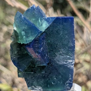 Gierige Schweinstasche Grüner Fluorit Kristall, Diana Maria Mine, England Bild 2