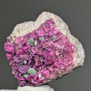 Botryoidal Kolwezite Crystals On Cobaltoan Dolomite Crystals On  Matrix, Dolomite Crystal, Malachite Crystals, Pink Dolomite Crystal.