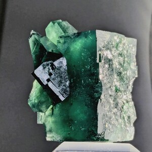 Gierige Schweinstasche Grüner Fluorit Kristall, Diana Maria Mine, England Bild 4