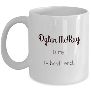 Dylan McKay is my tv boyfriend funny coffee mug / BH 90210 inspired / travel stainless coffee lidded mug cup