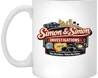 Simon & Simon Investigations Coffee Mug | 80s Stephen J Cannell TV show | Gerald McRaney Jameson Parker