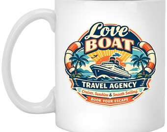 Love Boat Travel Agency Coffee Mug | The Love Boat funny show humor cup | Cruise humor cup