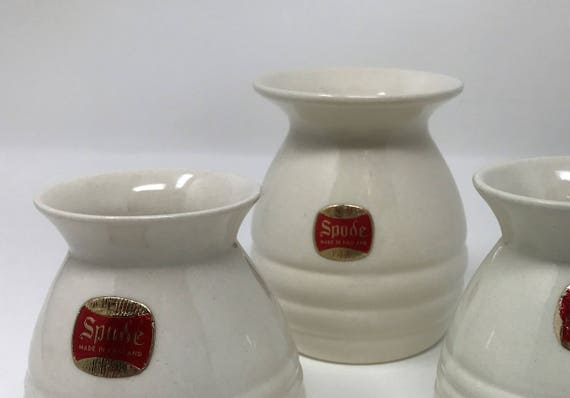 Spode White Trio Bud Vases Spode Stickers On Mini Vases Etsy