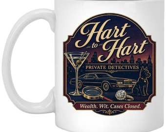 Hart to Hart Private Detective Coffee Mug | 80s drama comedy | Robert Wagner Stefanie Powers