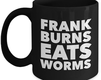 Kubek do kawy z serialu telewizyjnego M*A*S*H / Kubek do kawy Frank Burns Eats Worms / Kubek z lat 70. i 80. / Larry Linville