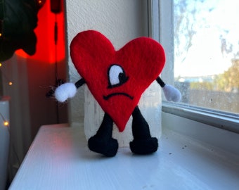 Bad Bunny - The Hottest Heart - Un Verano Sin Ti - ooak felted art doll.