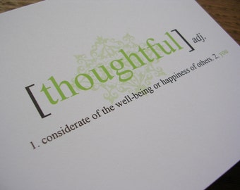 DEFINED Thoughtful --- Greeting Card