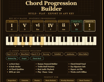 Chord Progression Builder for Songwriters – Interactive Music Tool (Digital Download)