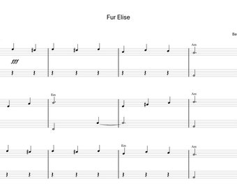 Fur Elise by Beethoven Sheet Music - Digital Download, Easy Printable Music Sheet for Beginners