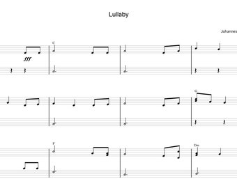 Lullaby by Johannes Brahms Sheet Music - Digital Download, Easy Printable Music Sheet for Beginners