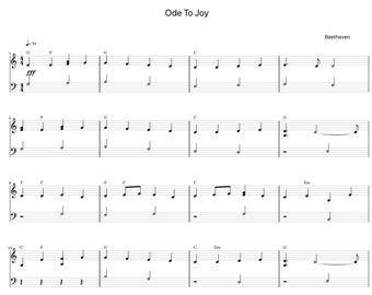 Ode To Joy by Beethoven Sheet Music - Digital Download, Easy Printable Music Sheet for Beginners