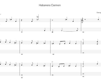 Habanera Carmen by Georges BizetSheet Music - Digital Download, Easy Printable Music Sheet for Beginners