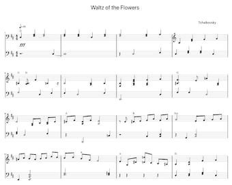 Waltz of the Flowers by Tchaikovsky Sheet Music - Digital Download, Easy Printable Music Sheet for Beginners