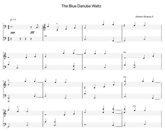 The Blue Danube Waltz by Johann Strauss Digital Piano Solo Key of C - Etsy