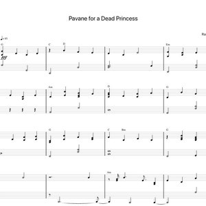 Pavane for a Dead Princess by Ravel Sheet Music - Digital Download, Easy Printable Music Sheet for Beginners