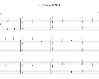 Gymnopedie No.1 by Erik Satie Sheet Music - Digital Download, Easy Printable Music Sheet for Beginners