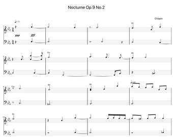 Nocturne Op.9 No.2 by ChopinSheet Music - Digital Download, Easy Printable Music Sheet for Beginners