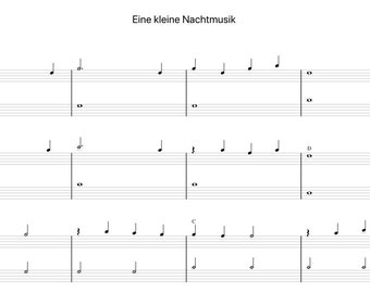 Eine kleine Nachtmusik by Mozart Sheet Music - Digital Download, Easy Printable Music Sheet for Beginners