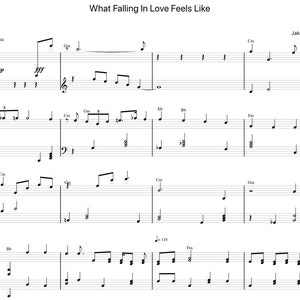 What Falling In Love Feels Like by Jake 25.17 Sheet Music - Digital Download, Easy Printable Music Sheet for Beginners