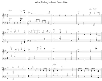 What Falling In Love Feels Like by Jake 25.17 Sheet Music - Digital Download, Easy Printable Music Sheet for Beginners