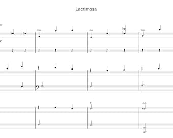 Lacrimosa by Mozart Sheet Music - Digital Download, Easy Printable Music Sheet for Beginners