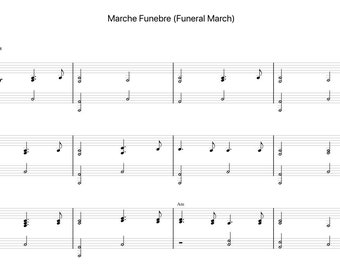 Marche Funebre (Funeral March) by Chopin Sheet Music - Digital Download, Easy Printable Music Sheet for Beginners