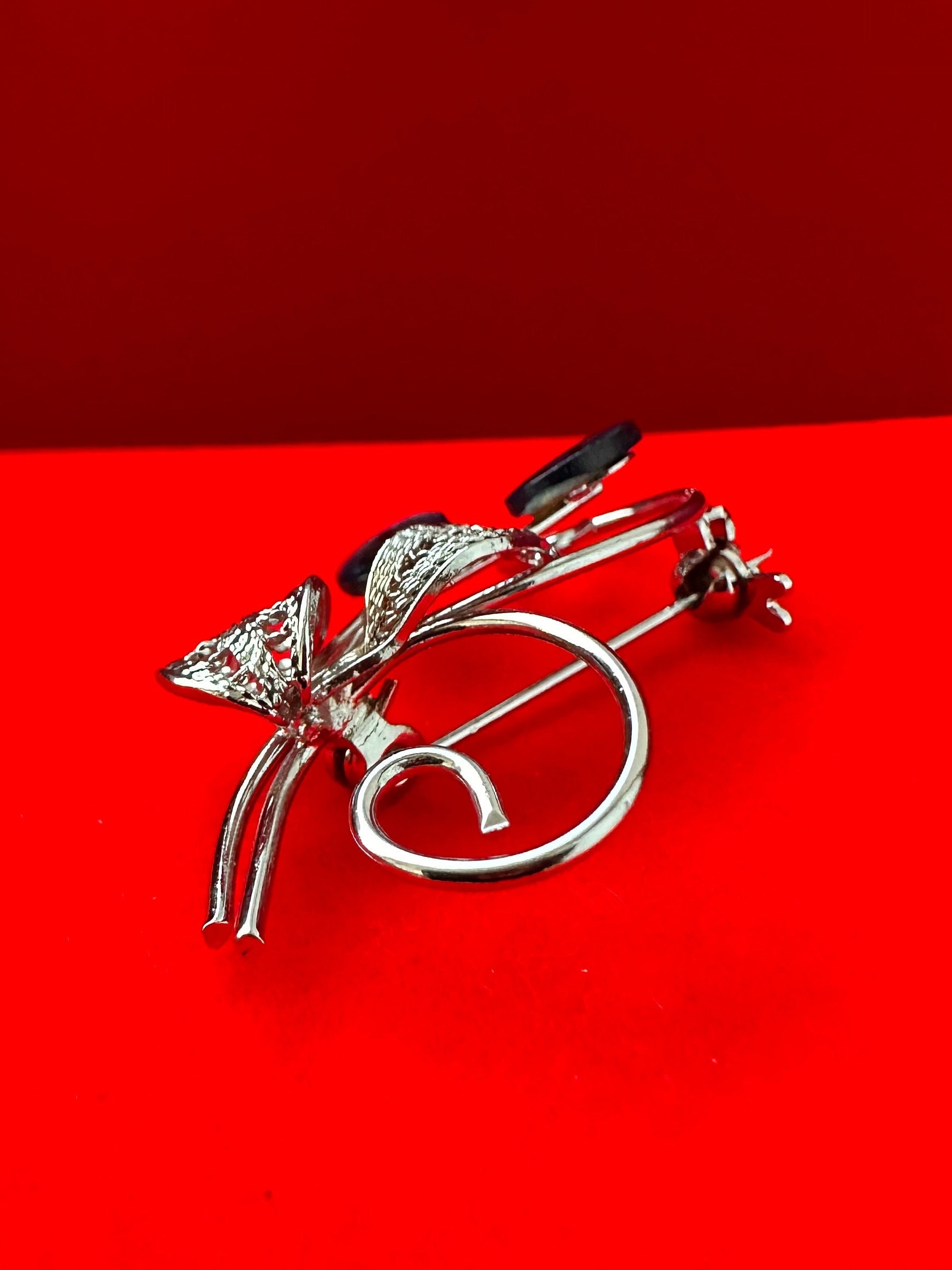 Vintage Abalone Shell Flower Brooch Pin Silver Tone, Mother of Pearl ...